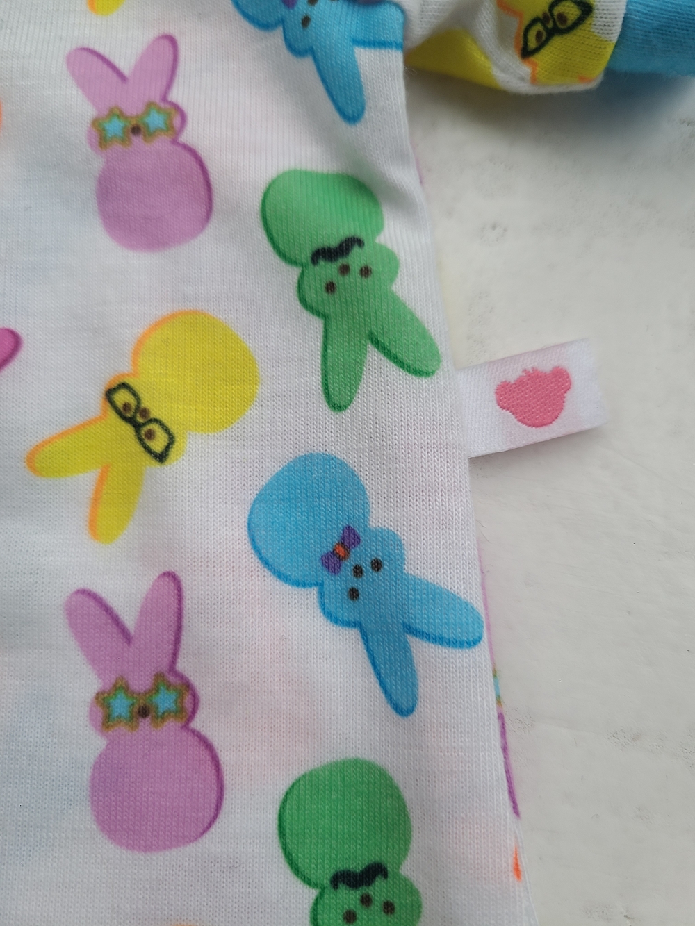 Build-A-Bear Peeps Multicolor Bunny Print Romper Sleeper Pajamas - Picture 3 of 6